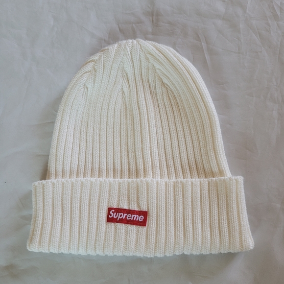 Supreme Accessories - Supreme rib knit cream beanie